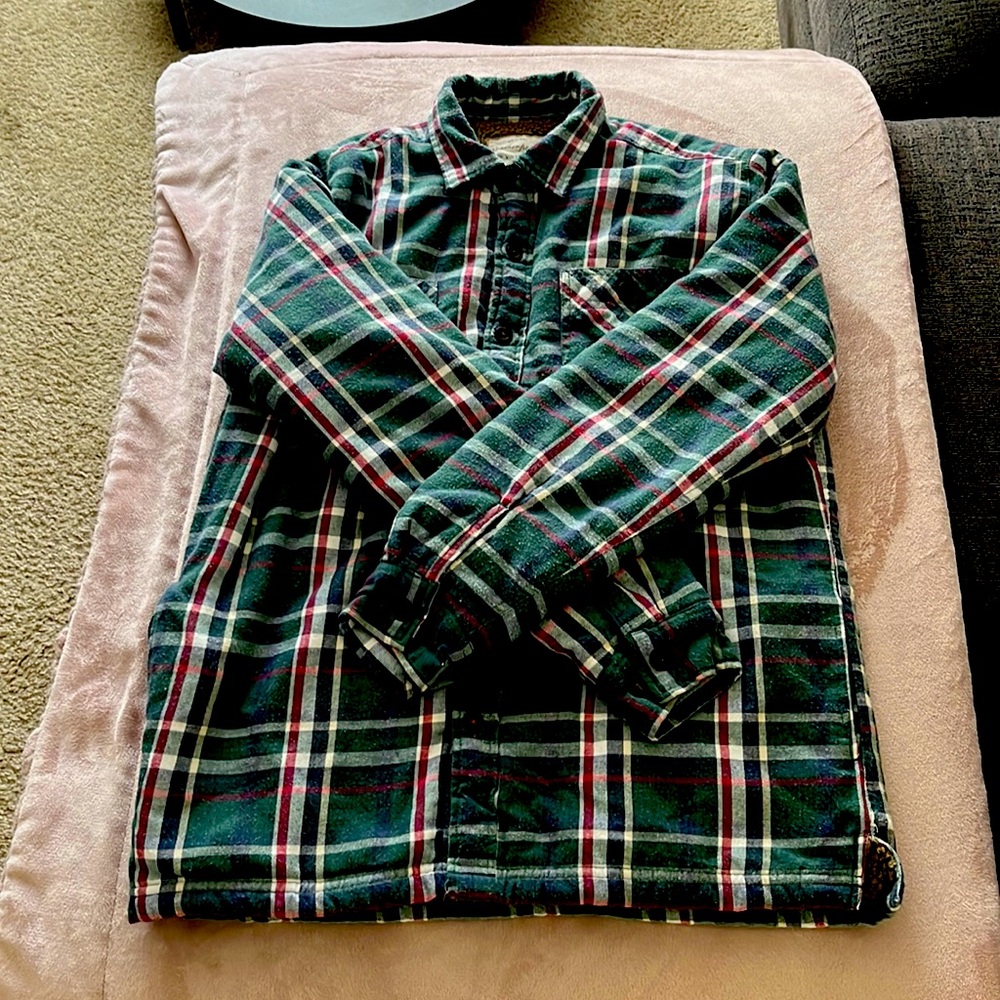 Men’s vintage style Sherpa-lined shacket